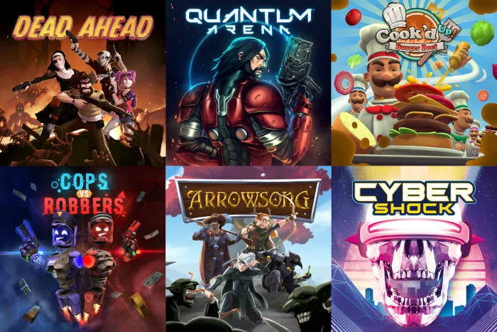 A collage of Hero Zone game posters